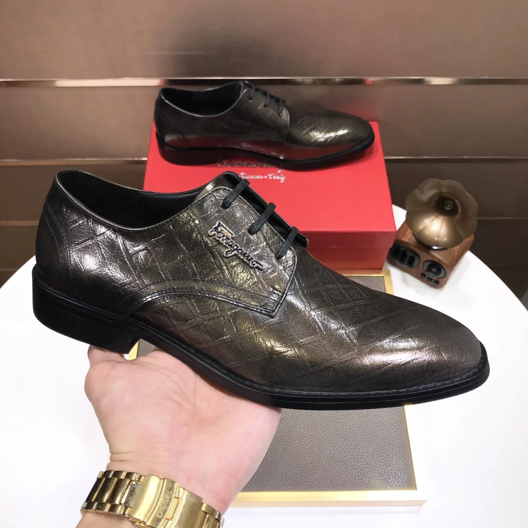 Men's shoes 💰480💰[Ferragamo/Ferragamo] The latest model in the counter, original imported cowhide fabric + sheepskin lining + original luxury metal buckle + original combination outsole, no pressure in comparison 38--44 (custom-made for 45, non-refundable)